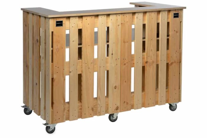 Palettenmöbel Palibar mobil aus neuen Paletten